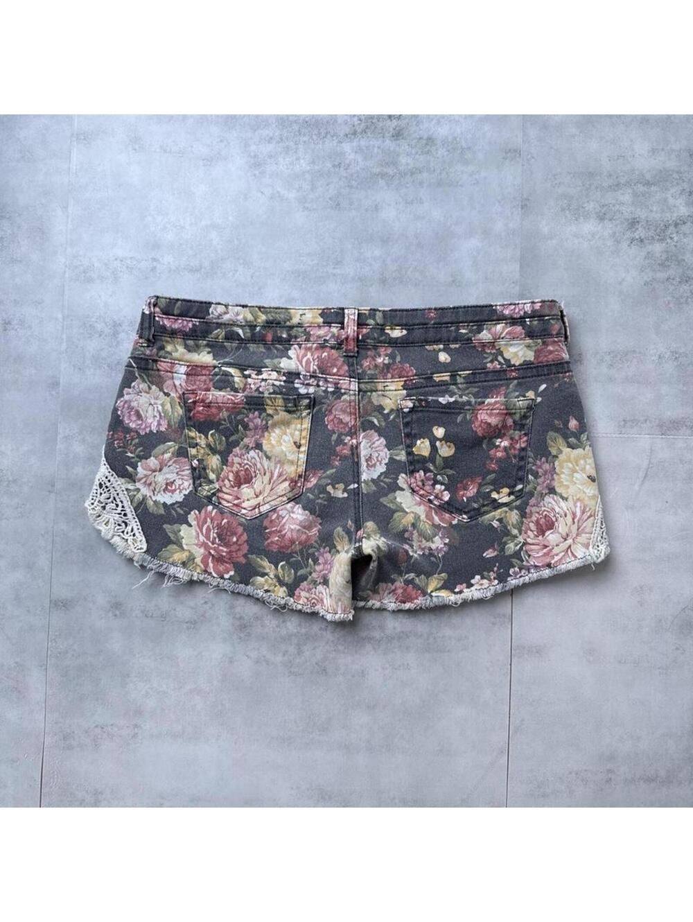 Y2K OP Floral Surf 00s Mini Shorts